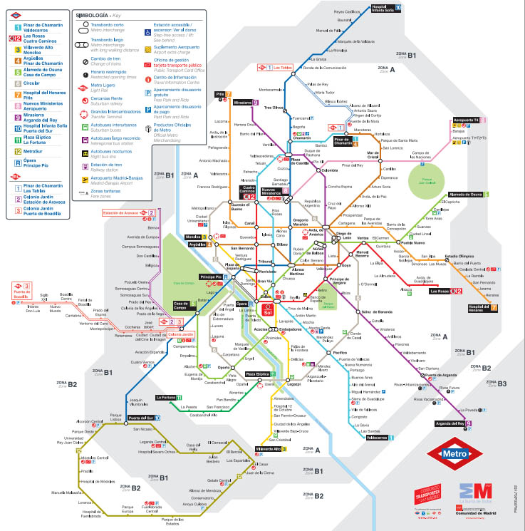 Plano del metro de Madrid